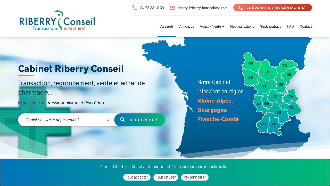 Capture d'écran de http://www.riberry-transactions.com/ 